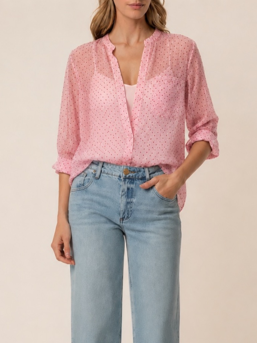 KUT From The Kloth | S | Sheer Button Down Blouse